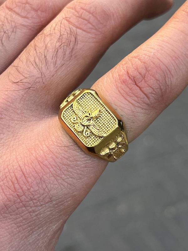 انگشتر استیل فروهر کپ طلا