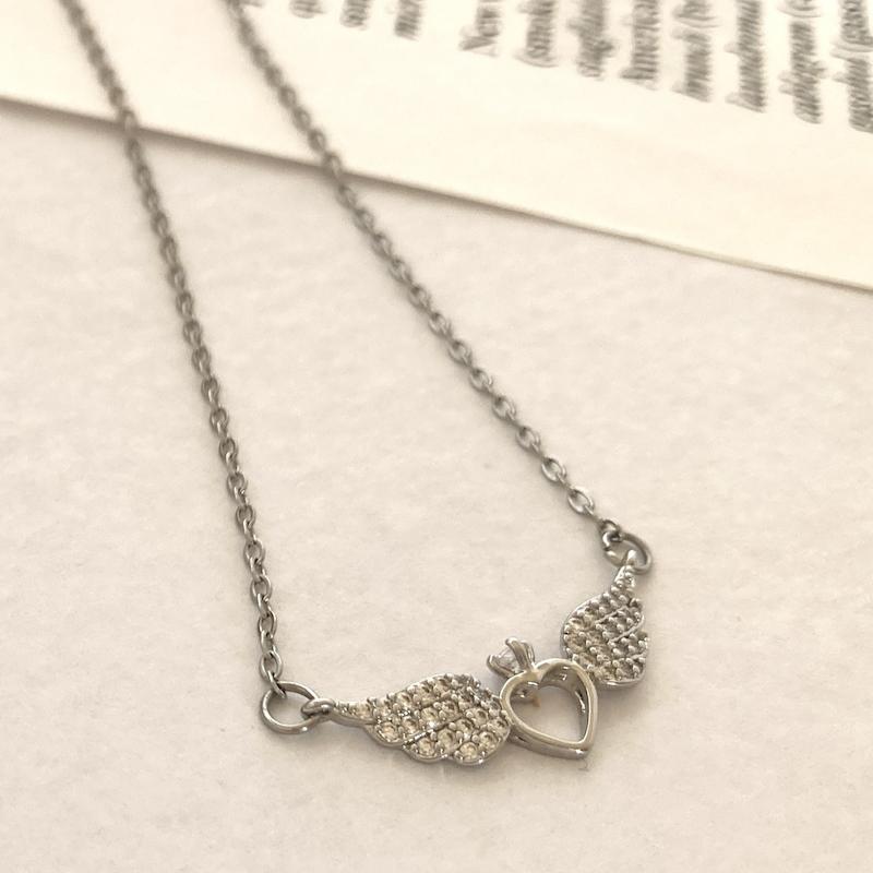 گردنبند بال فرشته سوارسکی استیل