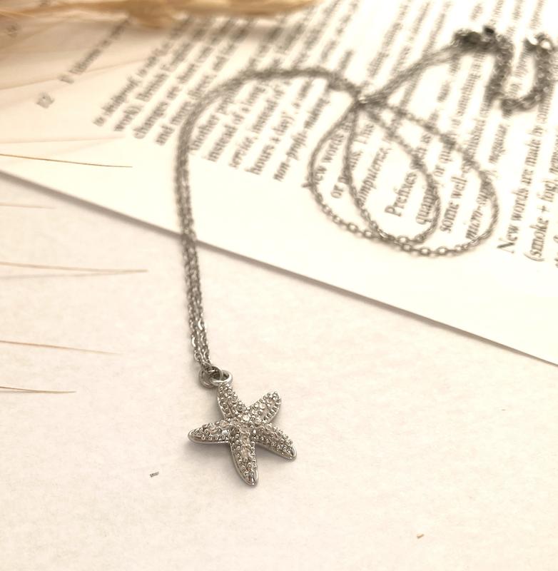 گردنبند ستاره نگینی سوارسکی استیل