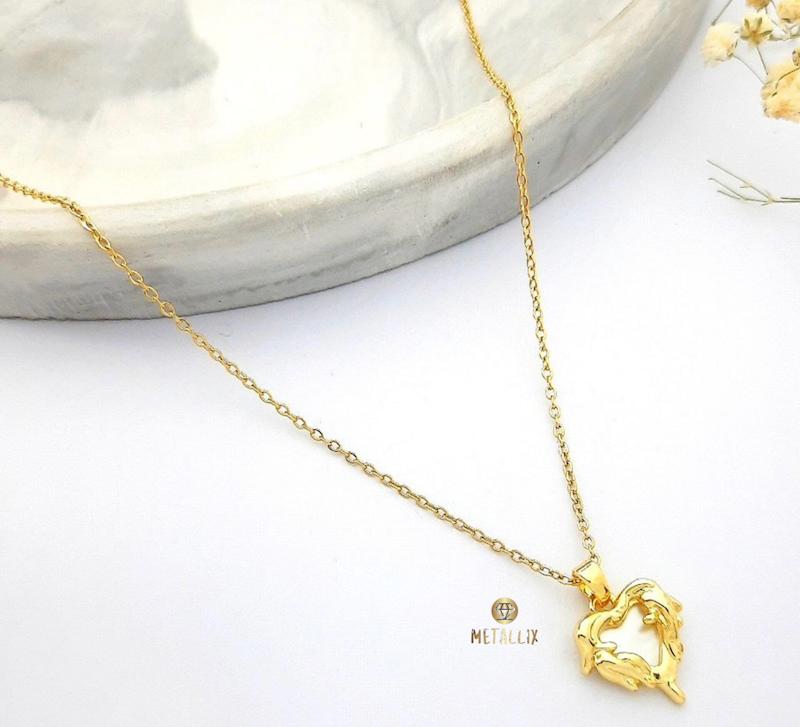 گردنبند قلب مذابی استیل