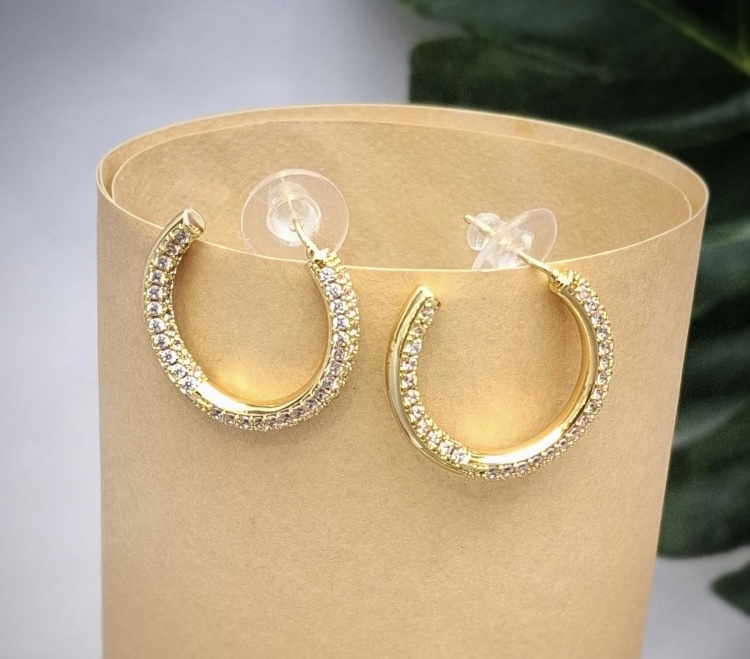 گوشواره حلقه نگینی تیتانیوم