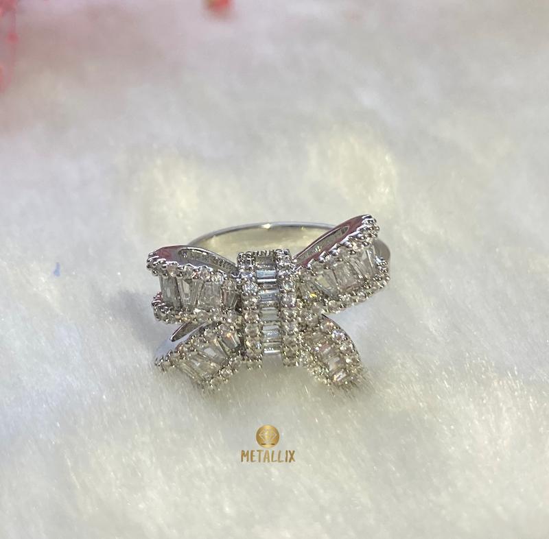 انگشتر پاپیونی جواهری استیل فری سایز