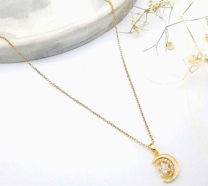 گردنبند ماه و ستاره استیل