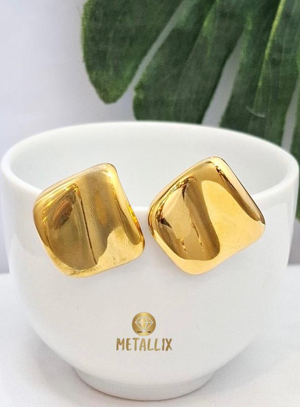 گوشواره های مربعی مینیمال استیل و رنگ ثابت