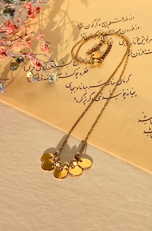 گردنبند گوی و سکه استیل