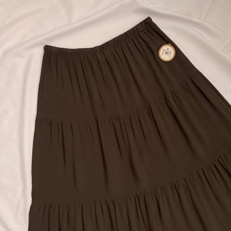 دامن سبز-قهوه ای bershka