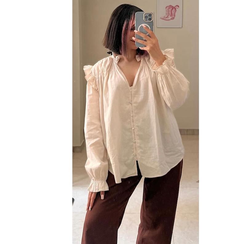 شومیز کرمی H&M