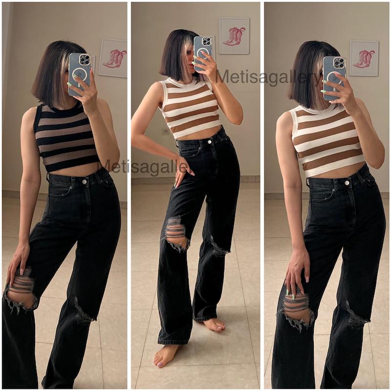 کراپ پاییزه راه راه😍