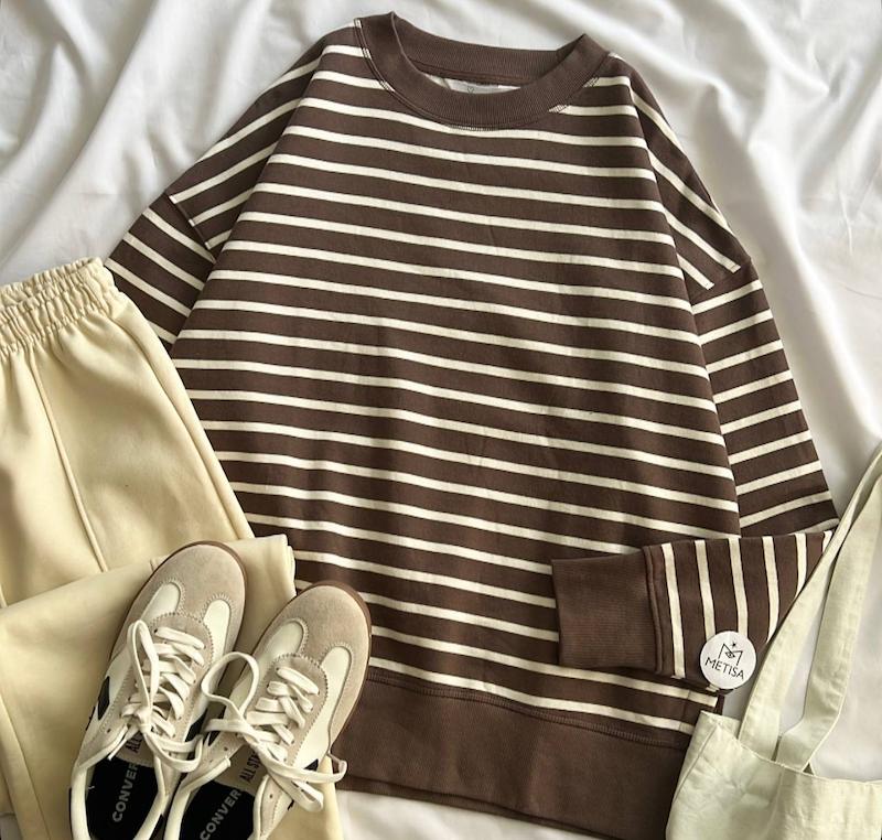 دورس راه راه قهوه ای primark