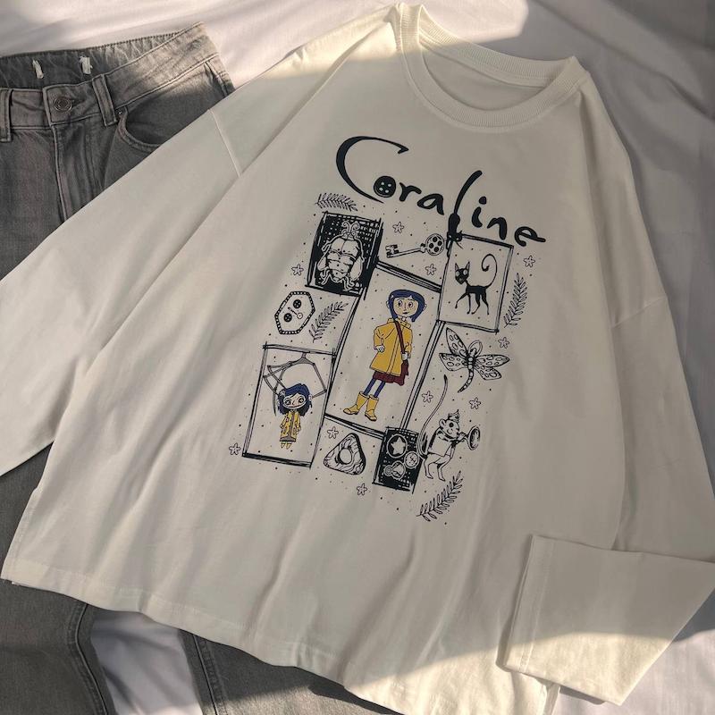 استین بلند سفید coraline