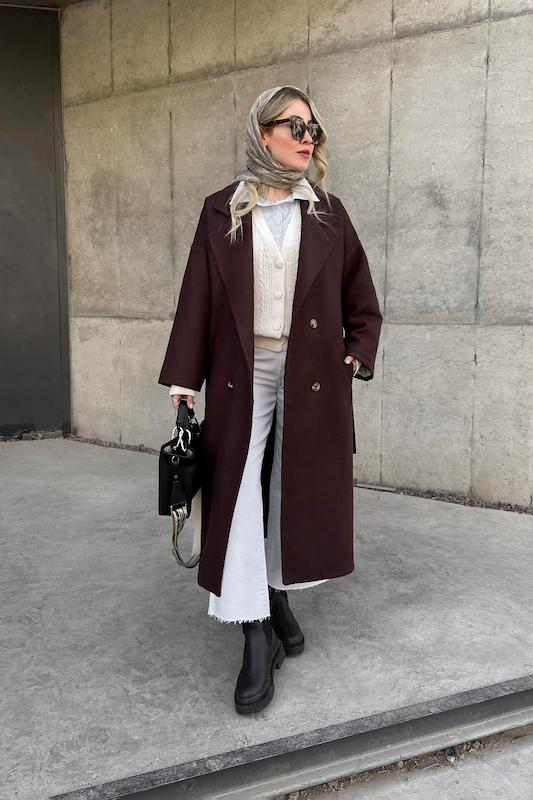 پالتو  فوتر sky قهوه‌ای (ارسال فوری)