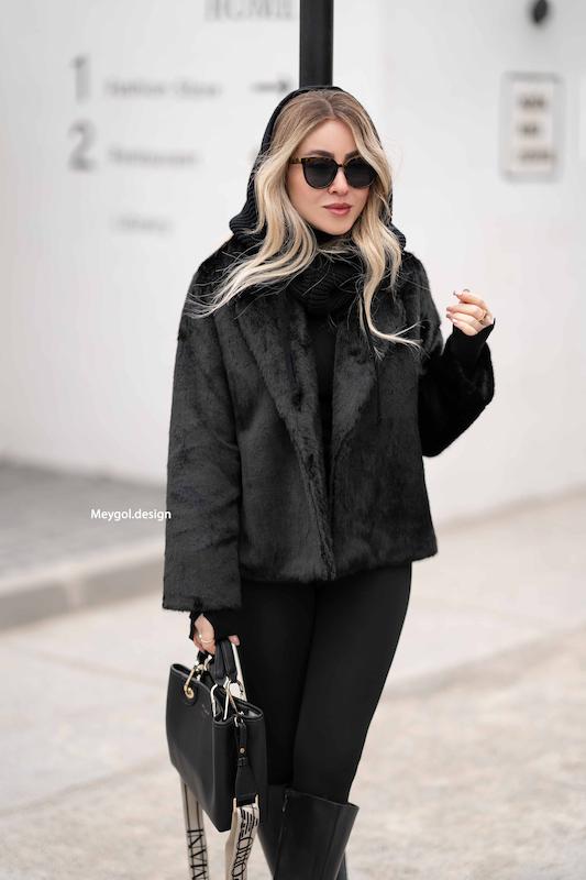 کت پوست مشکی (ارسال فوری)