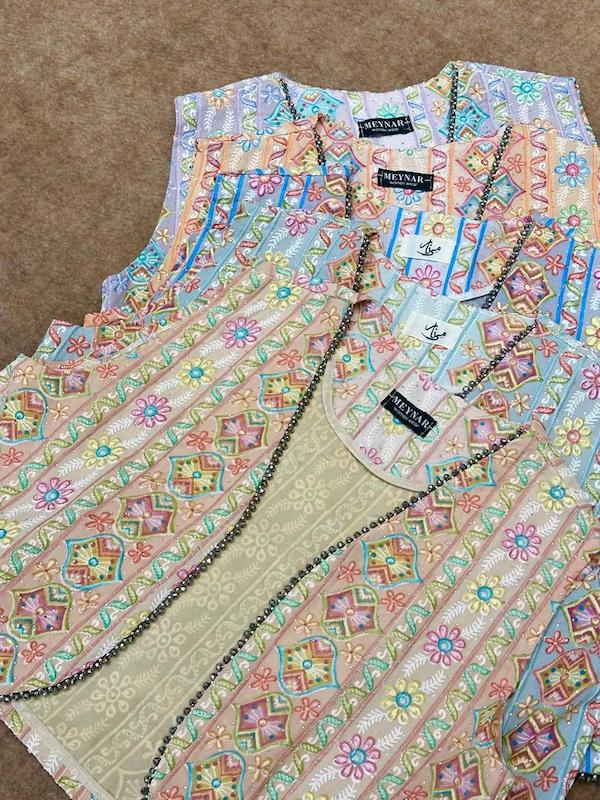 وست سوزندوزی مهره ای رنگی هندی 