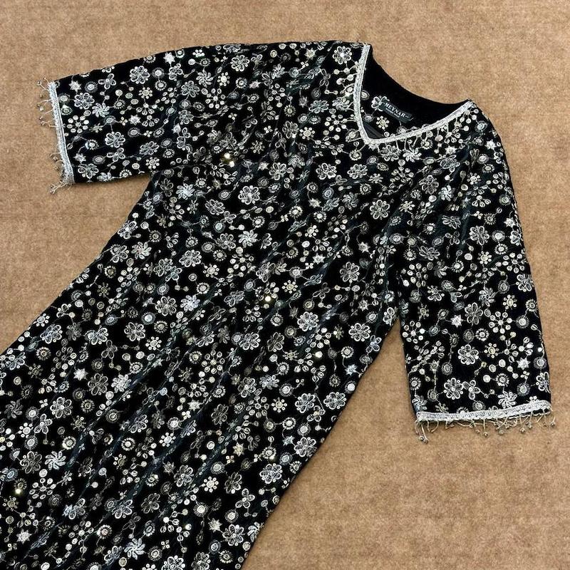 کفتان مخمل هندی گل ریز