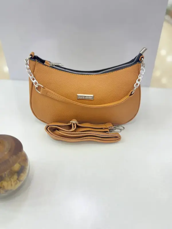 کیف زنانه کوچک قهوه‌ای بند زنجیری مناسب مهمانی
