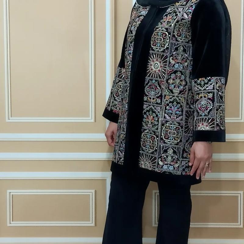 مانتو سوزن دوزی ترمه