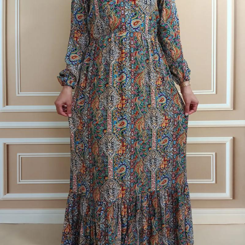 پیراهن ترمه طرح سنتی