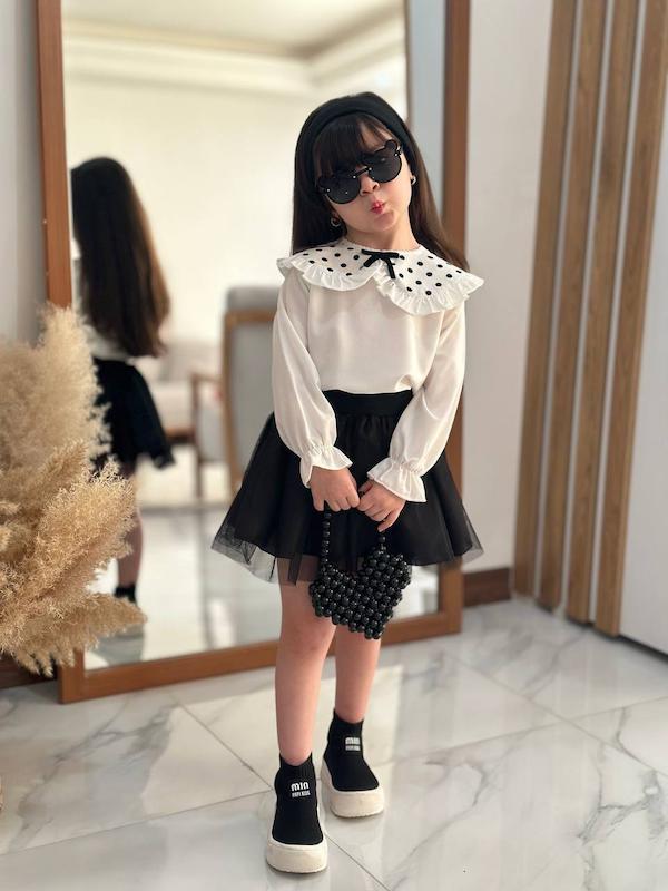 ست بلوز دامن بچگانه خالدار