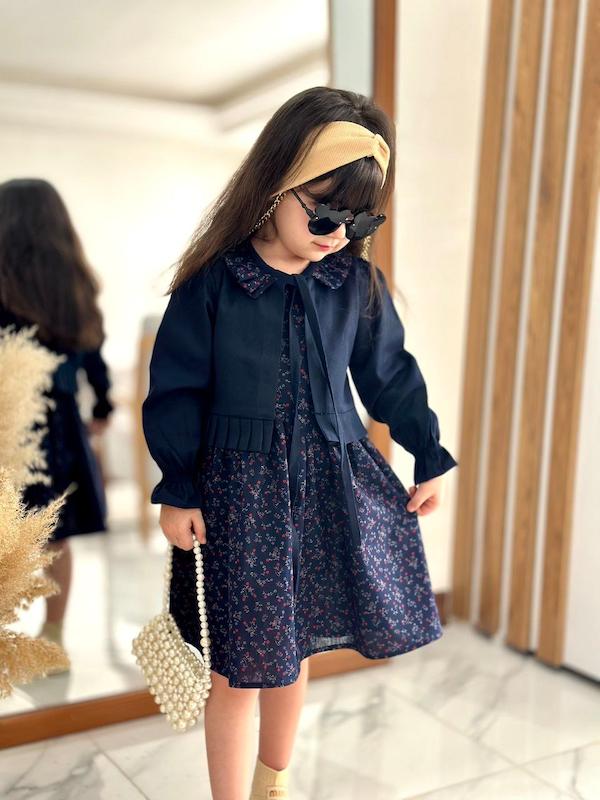 ست کت سارافون گلدار بچگانه