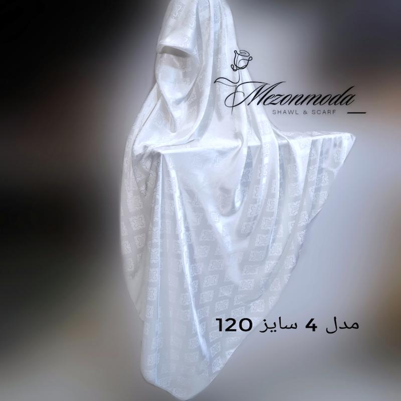 روسری ژاکارد سفید