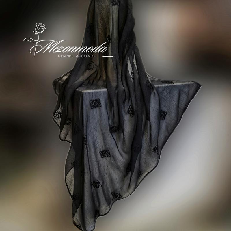روسری حریر گلدوزی