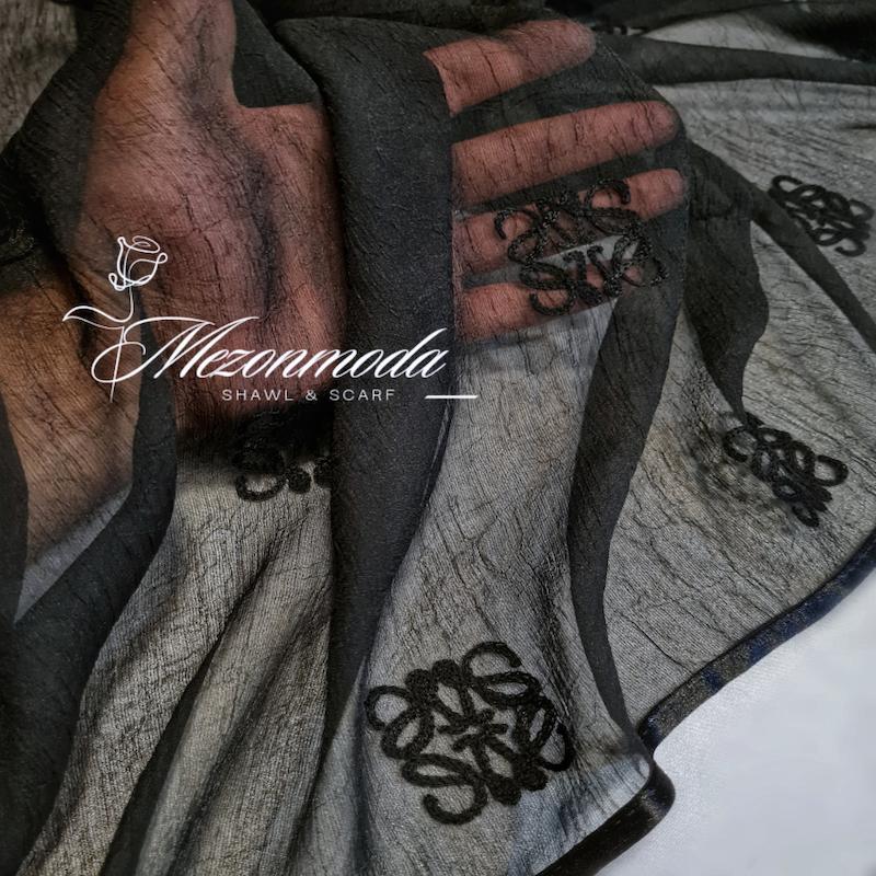 روسری حریر گلدوزی