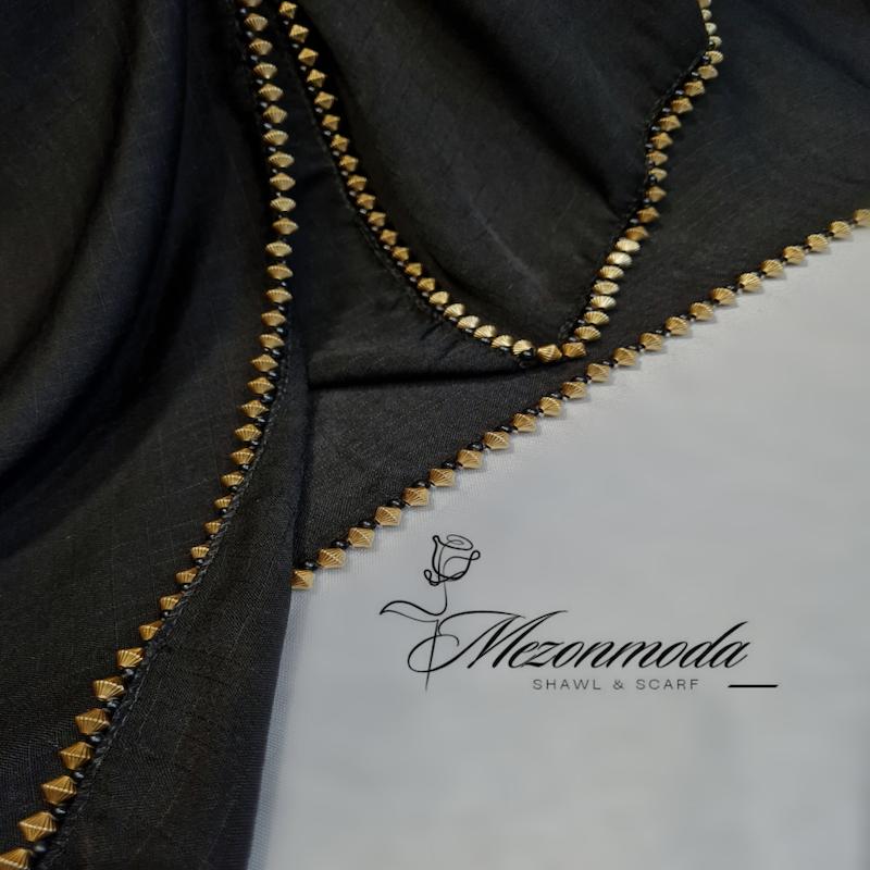 روسری لینن مهره دوزی