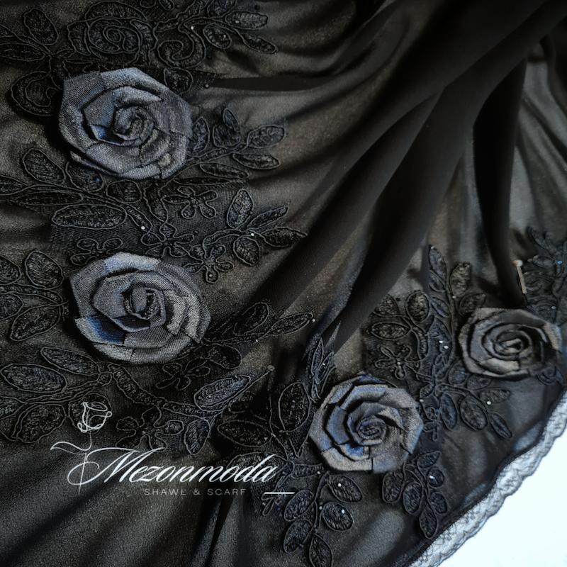 روسری حریر مجلسی مزونی