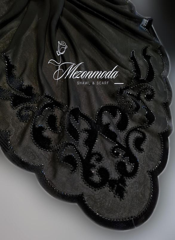 روسری حریر طرح مخملی