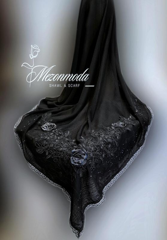 روسری مجلسی گل برجسته