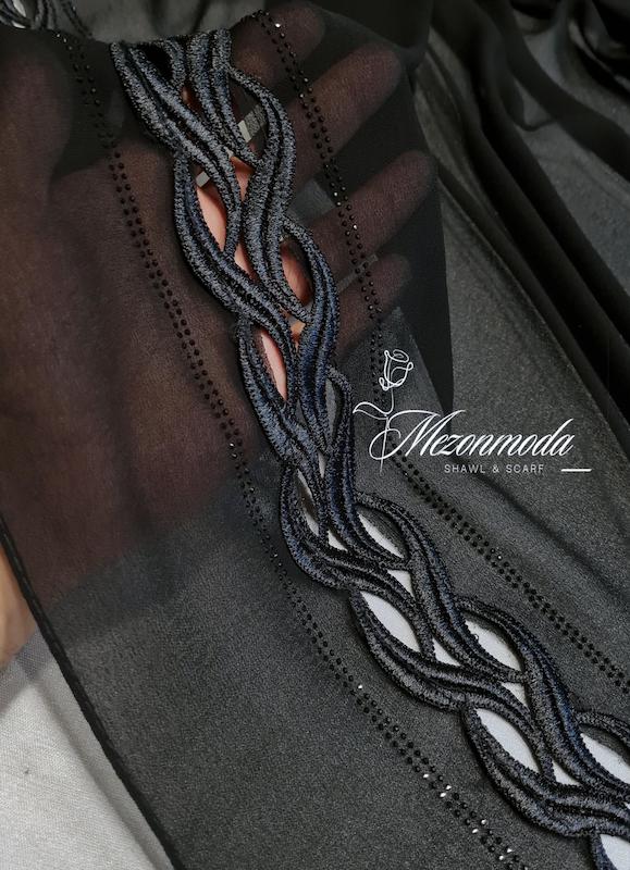 روسری حریر گلدوزی