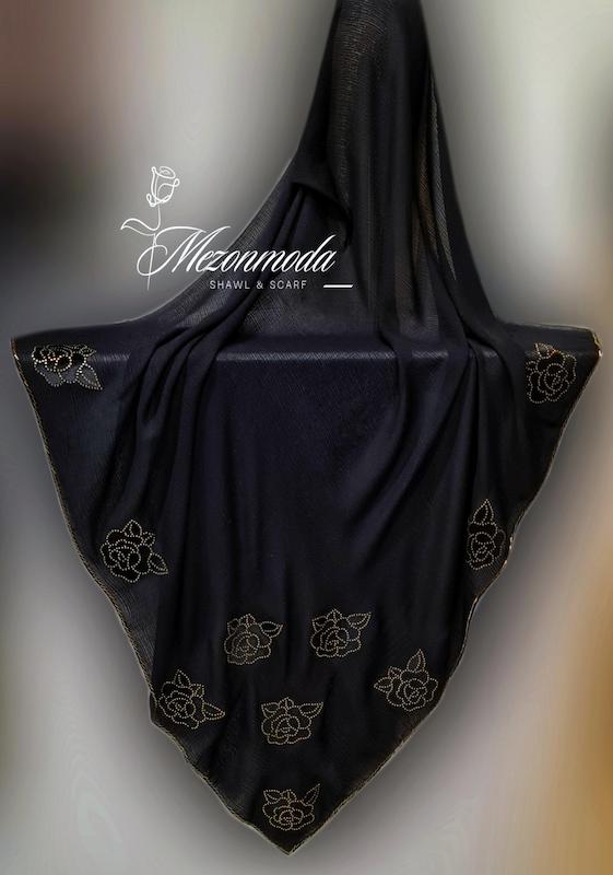 روسری مجلسی گل مخملی 124
