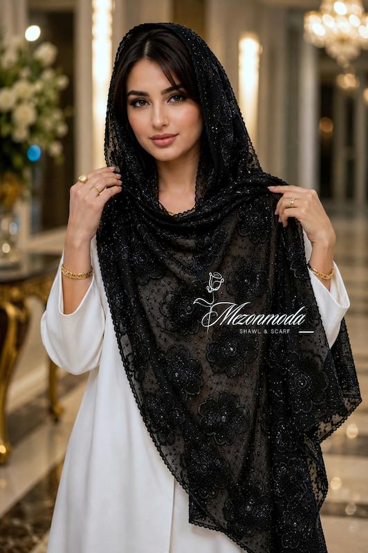 شال مجلسی گلدوزی پرنگین کد  118