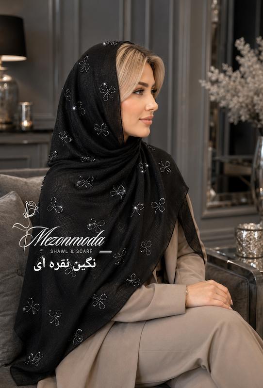 روسری کرپ نخ پاپیون کد 137