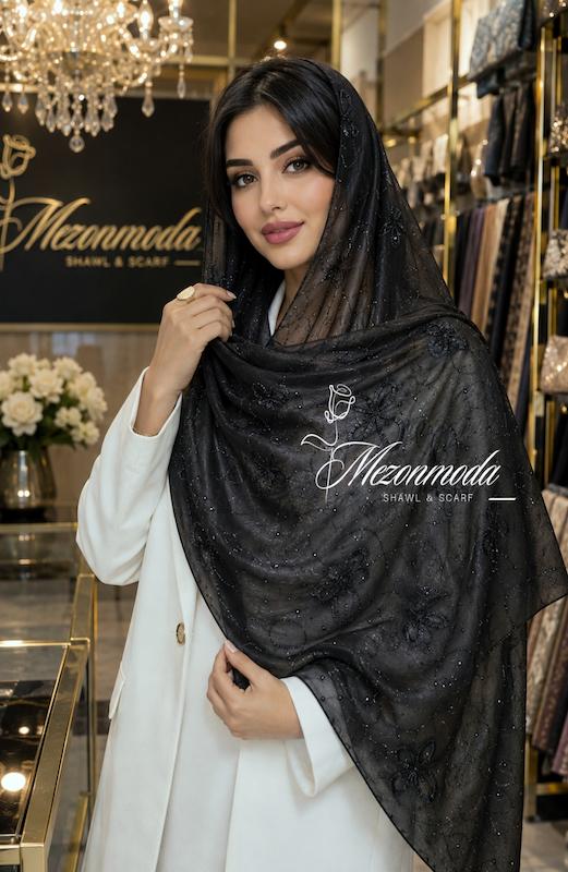 شال حریر گلدوزی کد 26