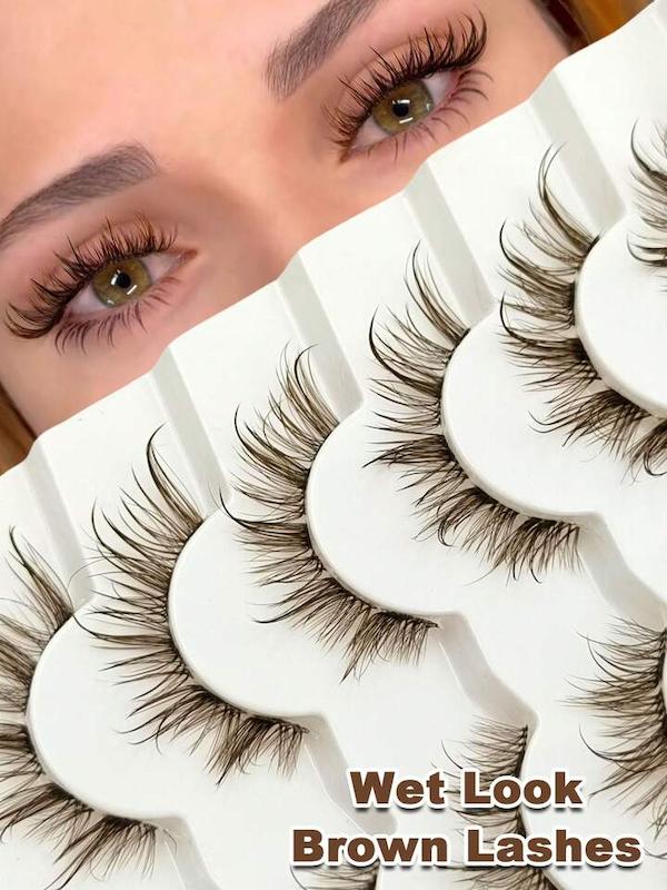 مژه قهوه ای خیس