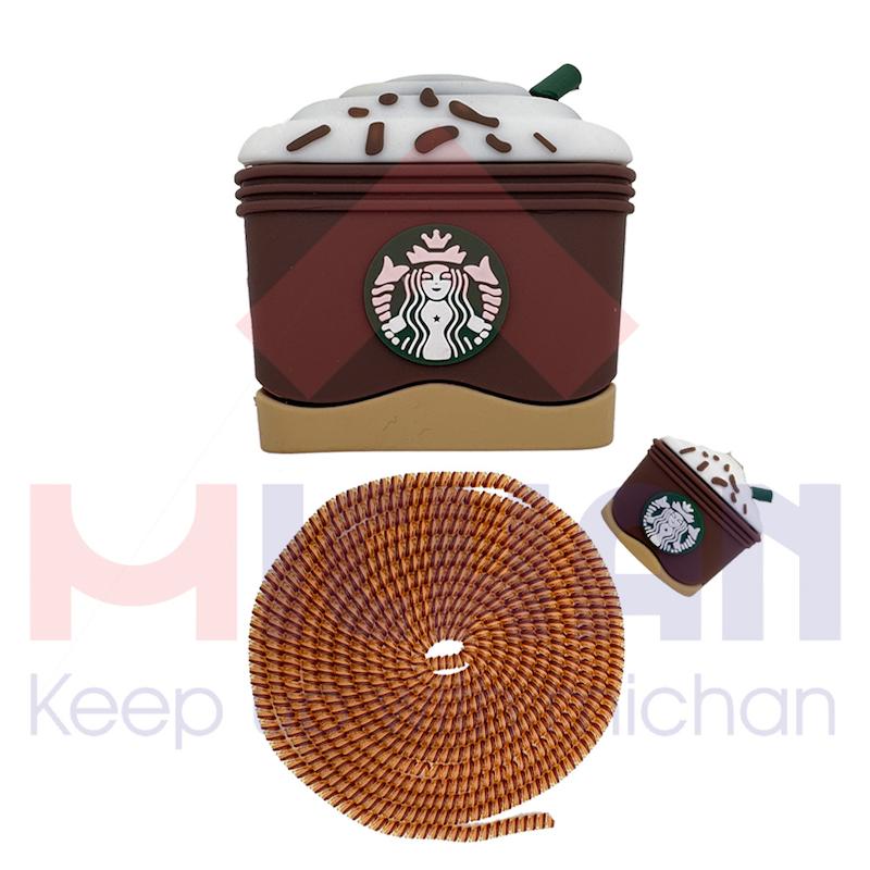 محافظ شارژر اپل  سه پین طرح starbucks 