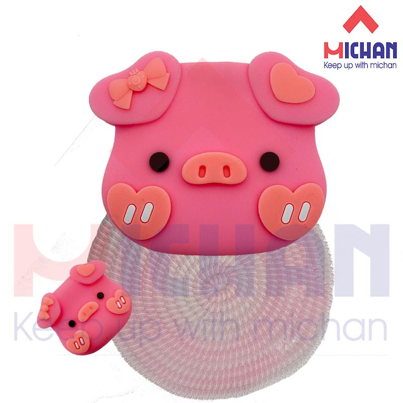 محافظ شارژر اپل  سه پین طرح piggy