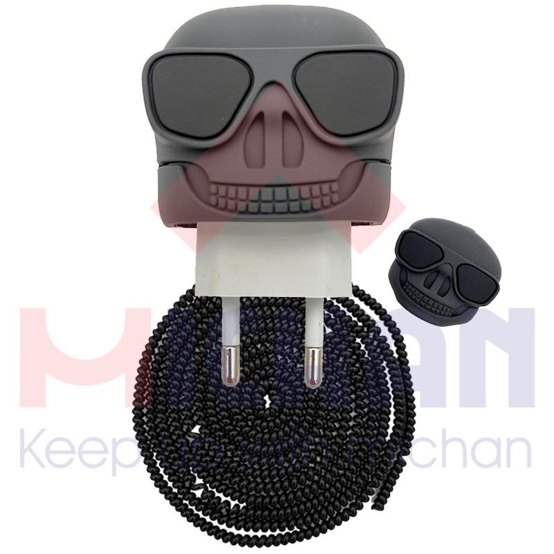 محافظ شارژر اپل  دو پین طرح skeleton 