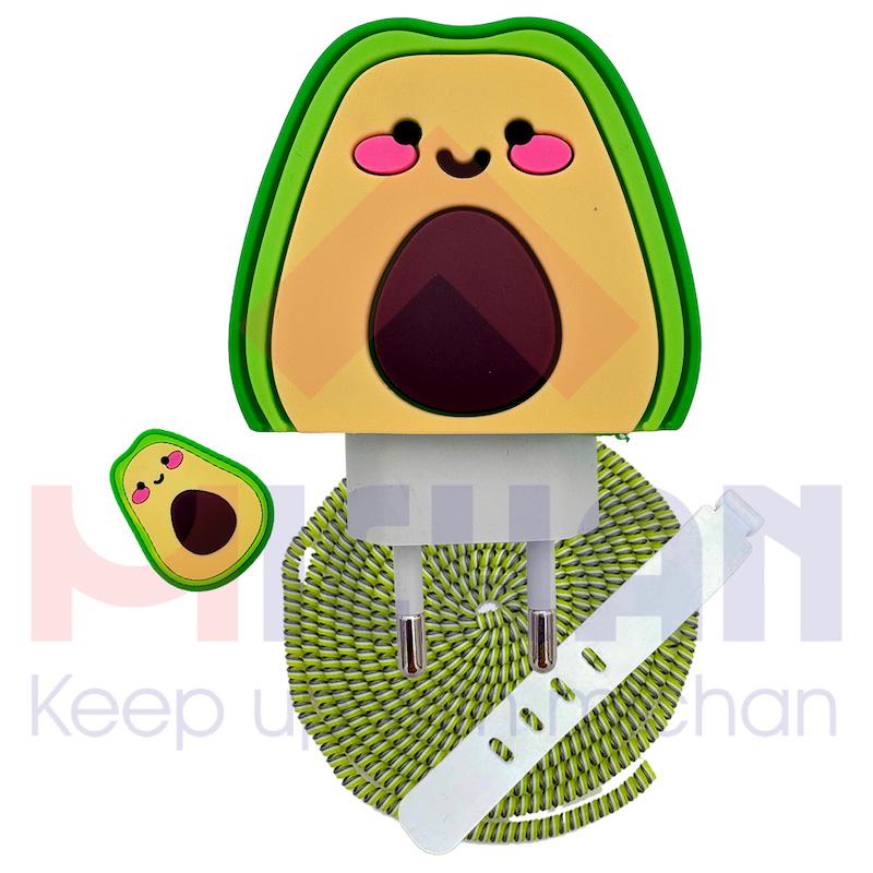 محافظ شارژر اپل  دو پین طرح avocado 