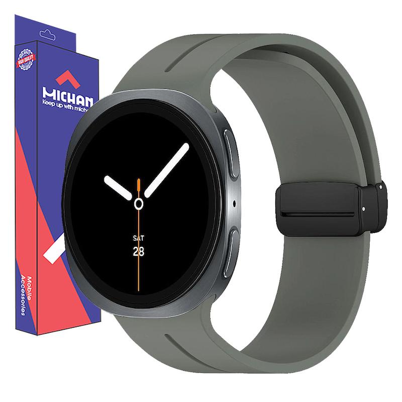 بند میچان مدل Silicone Mag مناسب برای ساعت هوشمند سامسونگ Galaxy Watch 8 40mm/ 44mm/ 46mm Classic