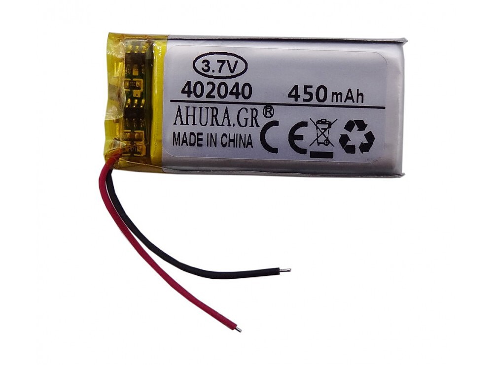 باتری لیتیوم پلیمر 3.7v ظرفیت 450mAh مارک AHURA.GR کد(1181)