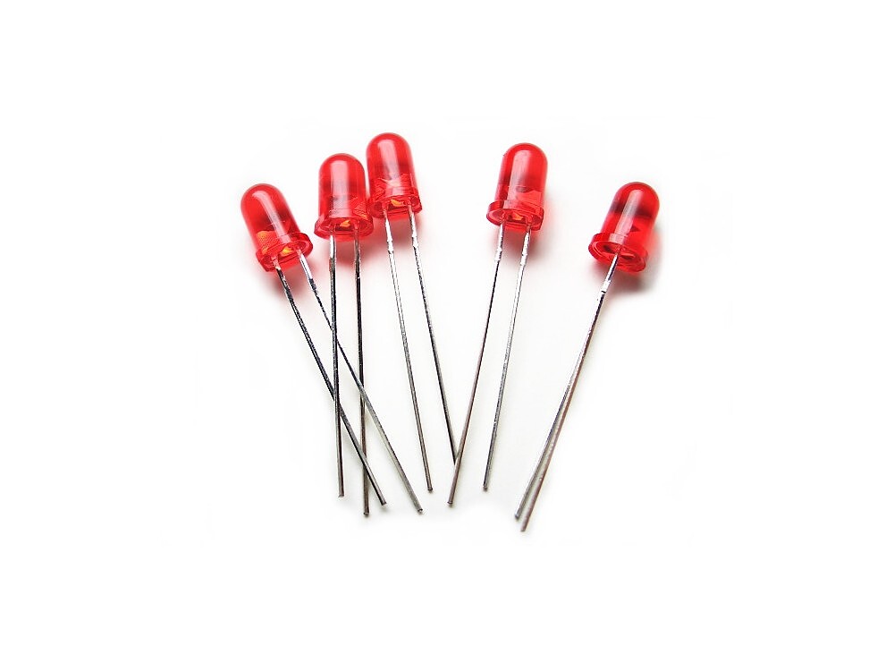 LED قرمز مات 5mm ( بسته ده تایی )  کد(1171)