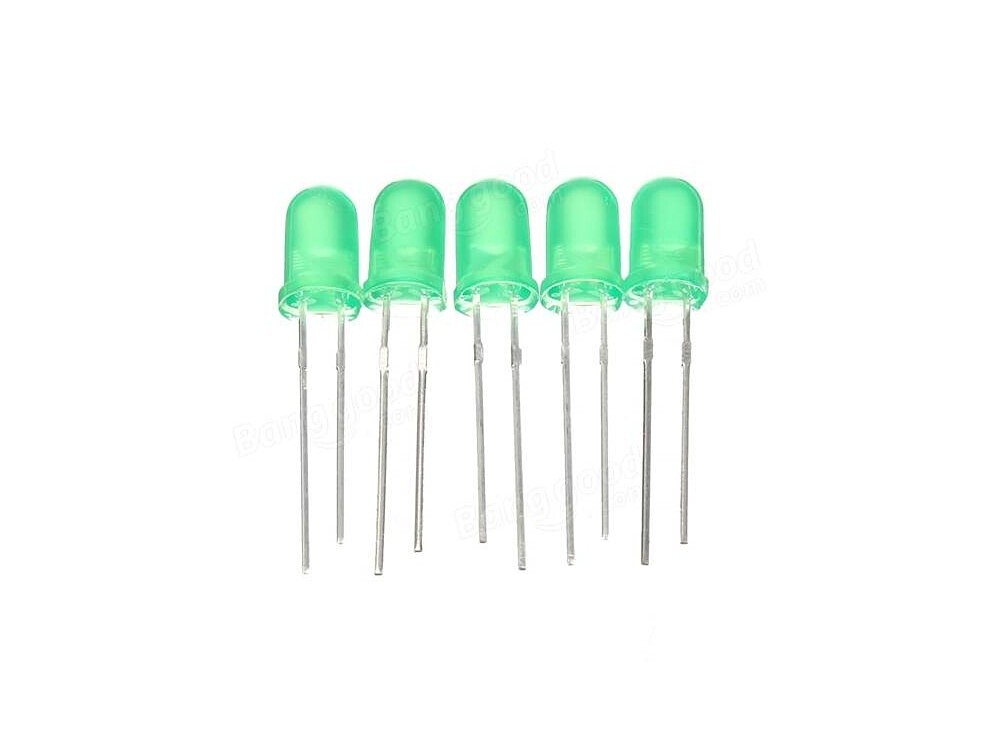 LED سبز مات 5mm (بسته ده تایی)   کد(1165)