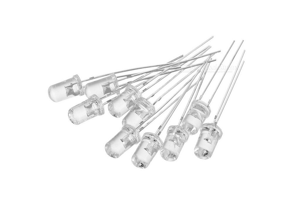 ال ای دی 5 میلیمتری سفید سوپر هایبرایت لیزری( بسته ده تایی )   کد(1247)