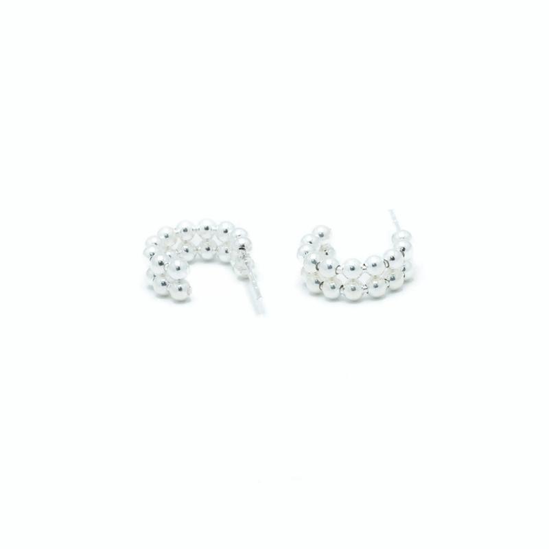 گوشواره نقره طرح نیم‌دایره AS020