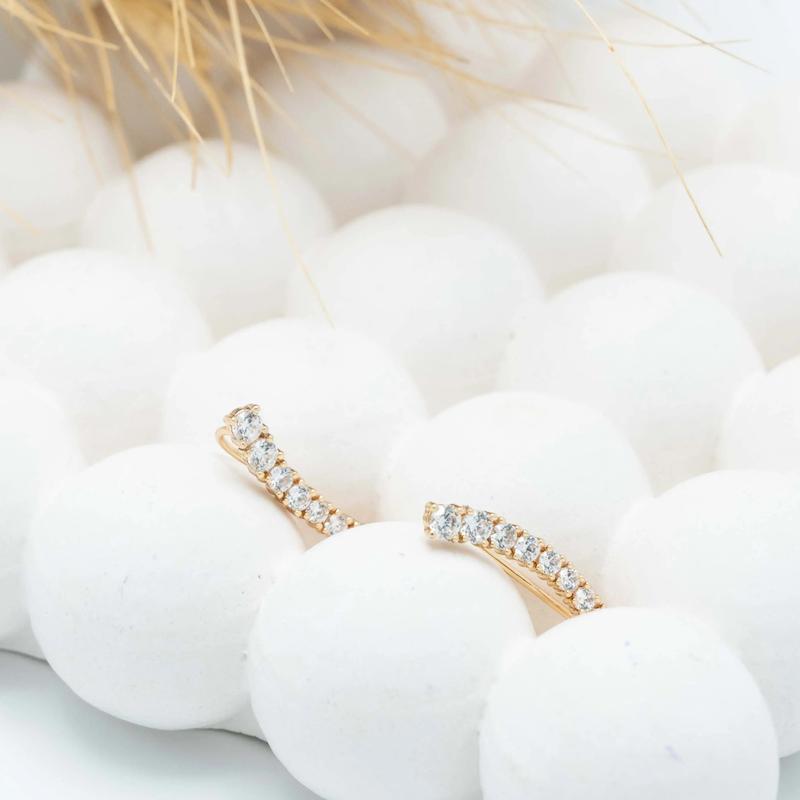 گوشواره ژوپینگ، نگین‌دار، طرح طلا، آلیاژ مس، کد: A069