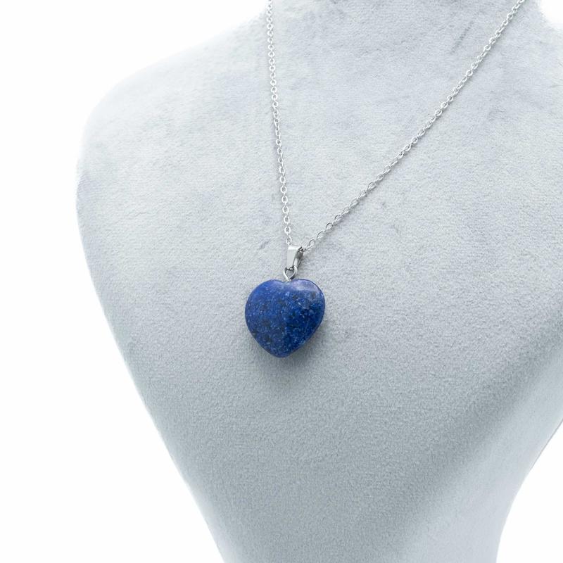 آویز لاجورد، طرح قلب، متریال استیل H011