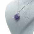 آویز آمتیست، طرح لوزی، متریال استیل، رنگ بنفش، کد: H022