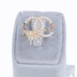 انگشتر فانتزی، طرح شنل و پروانه، مرواریدی، نگین‌دار، آبکاری رادیوم، کد:B021 